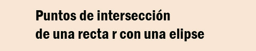 PUNTOS DE INTERSECCION DE UNA RECTA C ON UNA  ELIPSE